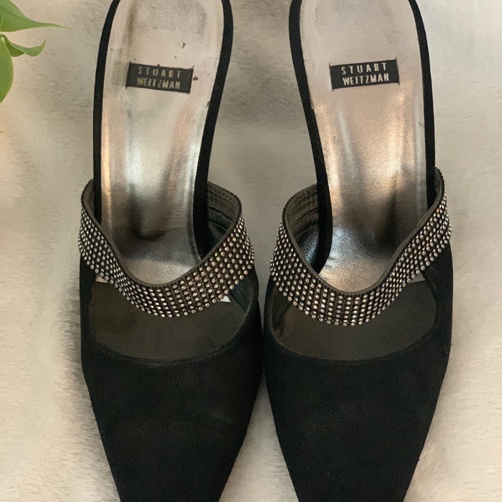 Stuart Weitzman Rhinestone Mules - Picture 3 of 8